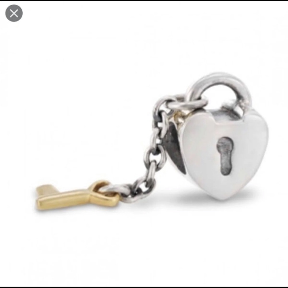 Heart Lock & Key Pandora Charm 14k Gold Silver